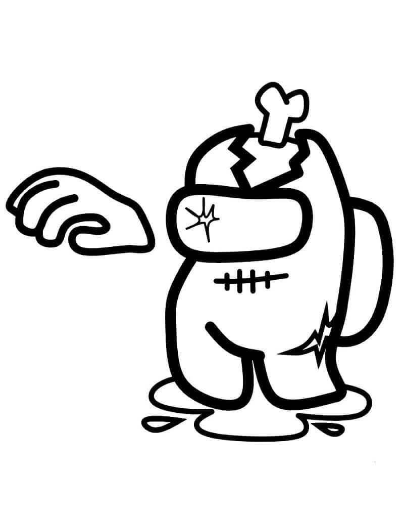 Desenho de Zumbi Among Us para Colorir
