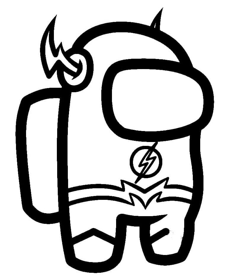Desenho para Colorir Flash do Among Us