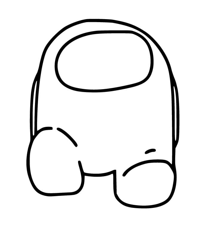 Desenho Simples de Among Us Voando para Colorir