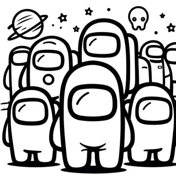 Desenho Simples De Desenhar Com Personagens Do Among Us