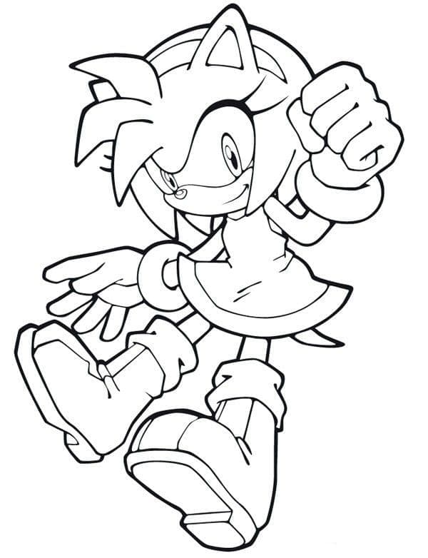 Desenho da Amy Rose Amigá do Sonic para Colorir e Download