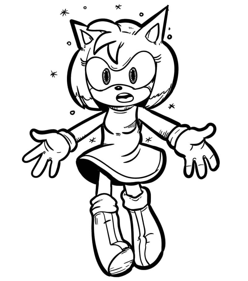 Desenho de Amy Rose 8 para Colorir
