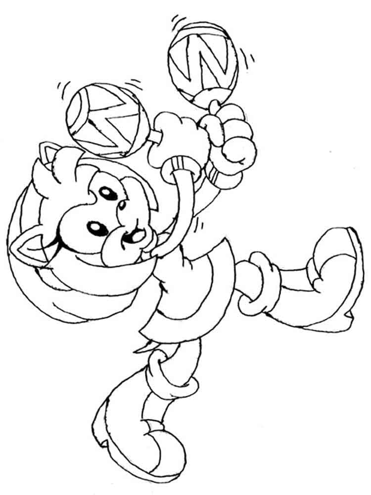 Desenho de Amy Rose Engracada para Colorir