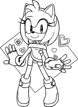 Desenho De Amy Rose incrível Para Colorir