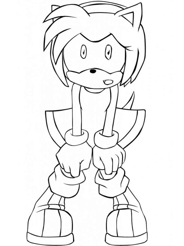 Desenho de Amy Rose Triste para Colorir