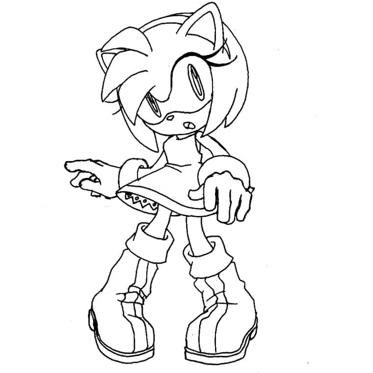 Desenho de Sonic Amy Rose para Colorir