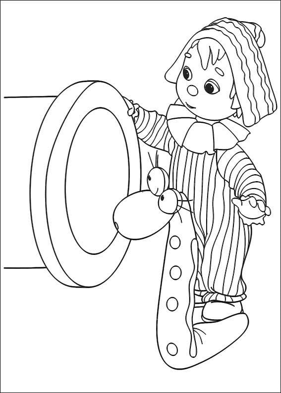 Desenho Andy Pandy Brincando no Parque para Colorir
