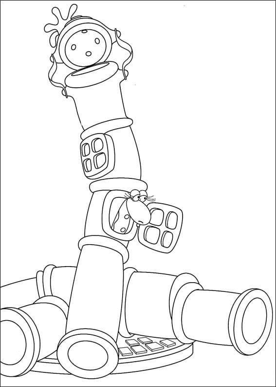 Desenho de Brinquedos e Missi Hissy do Andy Pandy para Colorir