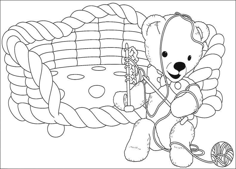 Desenho Urso Teddy de Andy Pandy para Colorir