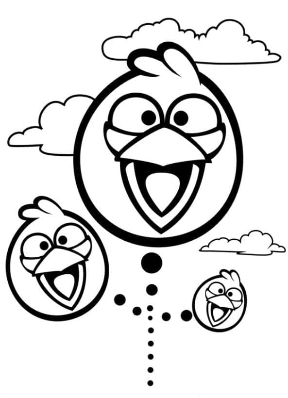 Desenho Angry Birds os Azuis para Colorir