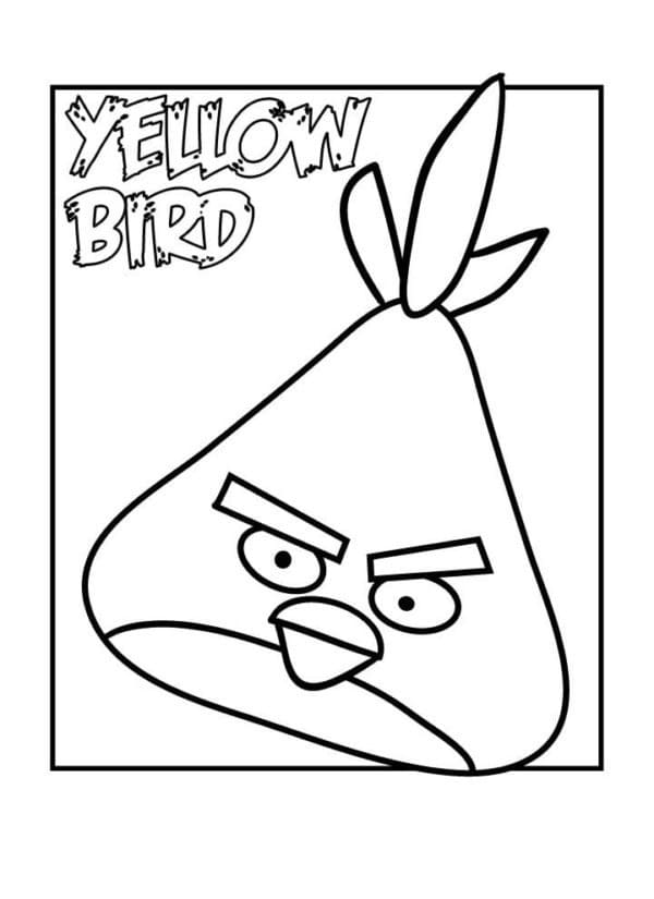 Desenho Angry Birds Pássaro Amarelo para Colorir