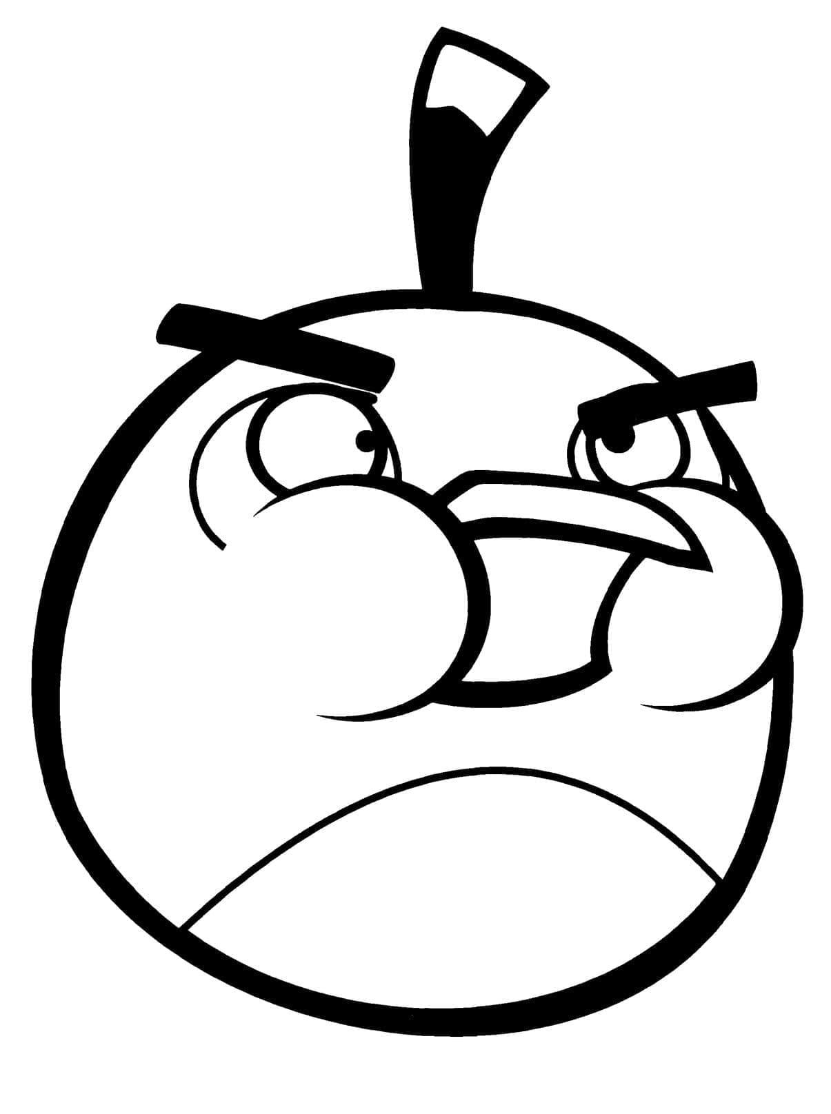 Desenho Angry Birds Pássaro Bomb para Colorir