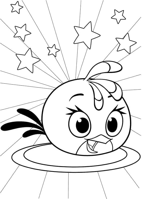 Desenho Angry Birds Pássaro Girly para Colorir