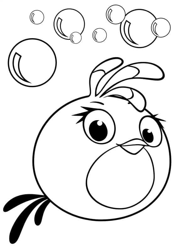 Desenho Angry Birds Pássaro Rosa Stella para Colorir