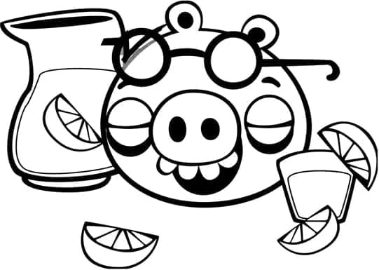 Desenho Angry Birds Porco e Limonada para Colorir