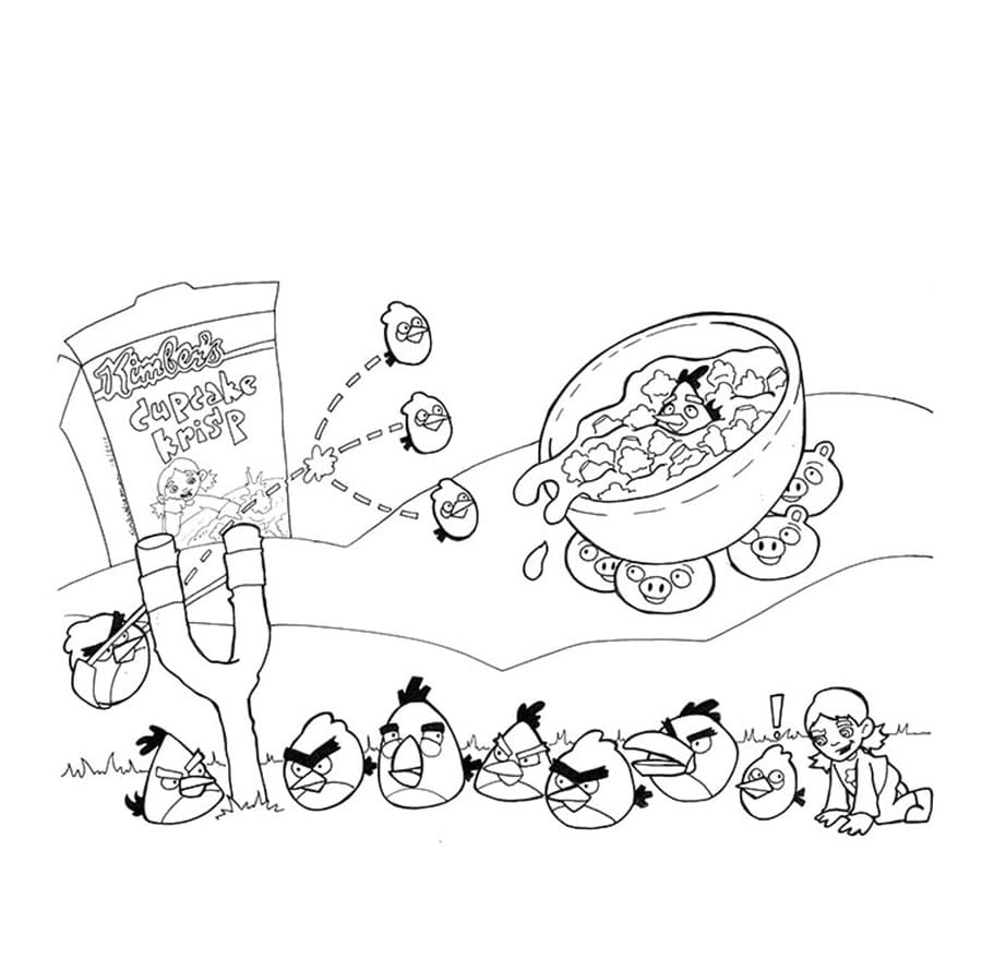 Desenho Batalhá dos Angry Birds para Colorir em Pdf