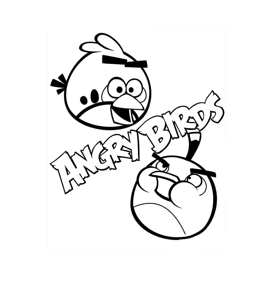 Desenho de Angry Birds para Crianças para Colorir em Pdf Grátis