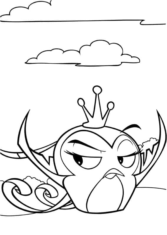 Desenho de Angry Birds Princesa Bad Gale para Colorir