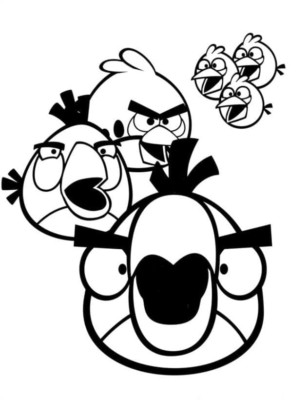 Desenho Imprimivel de Pássaros do Angry Birds para Colorir Gratuitamente