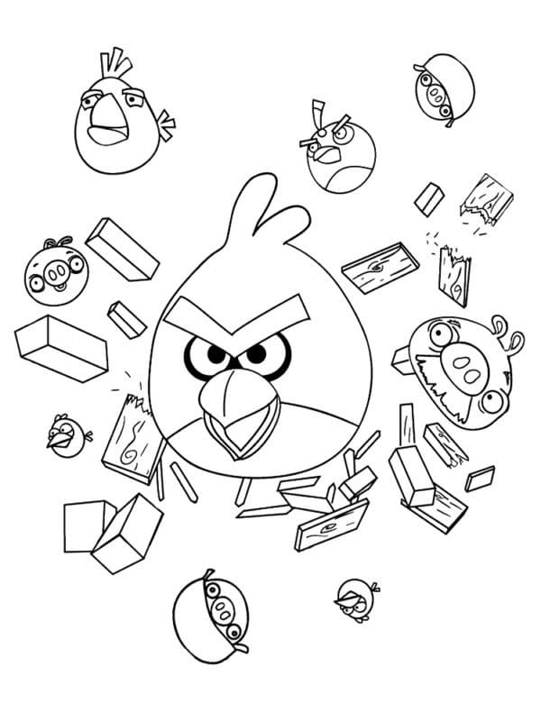 Desenho Incrível de Angry Birds para Colorir
