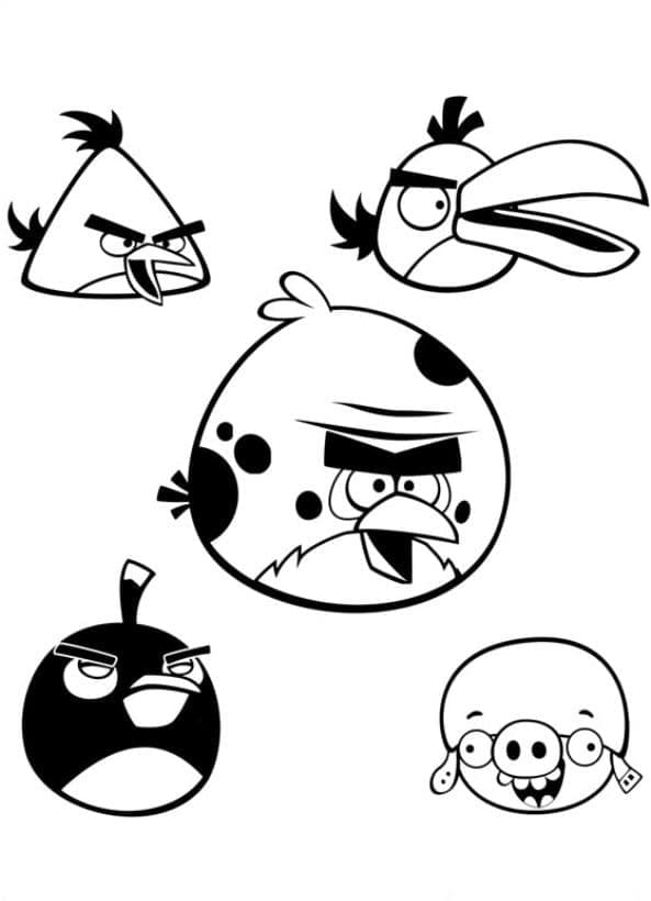 Desenho para Colorir dos Personagens do Jogo Angry Birds para Colorir