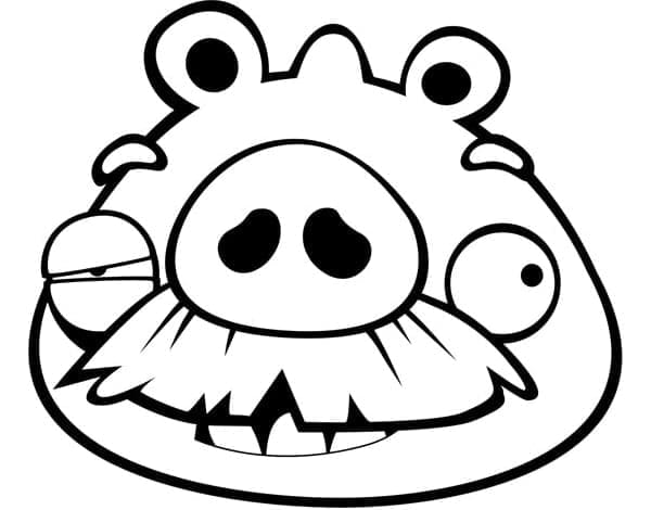 Desenho Porco com Bigode Grande Angry Birds para Imprimir em Pdf