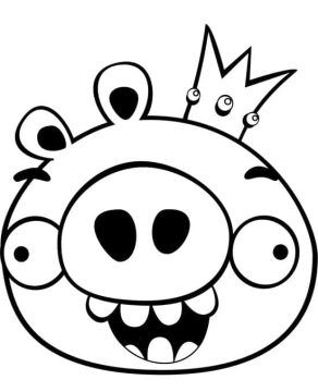 Desenho Porco Rei Do Angry Birds Para Colorir