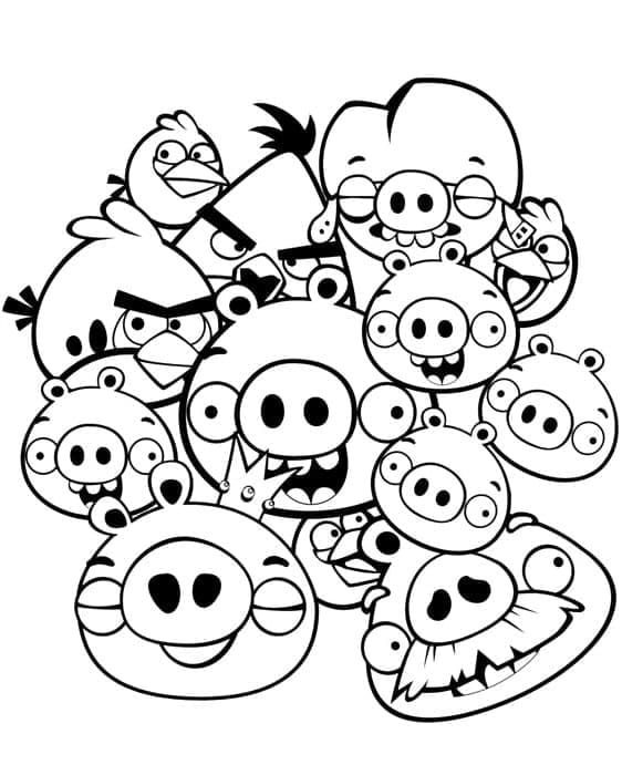 Desenho Porcos de Angry Birds Pigs para Colorir
