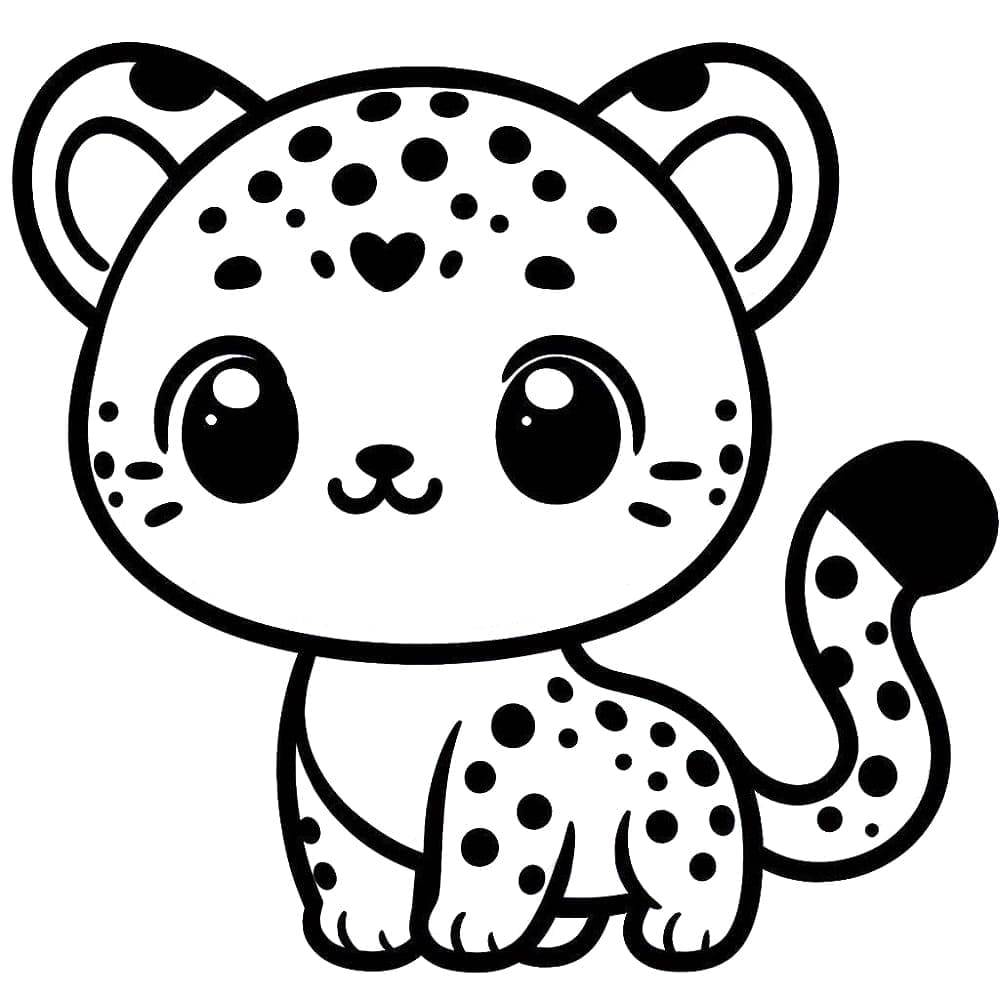 Desenho de Chita Kawaii para Colorir