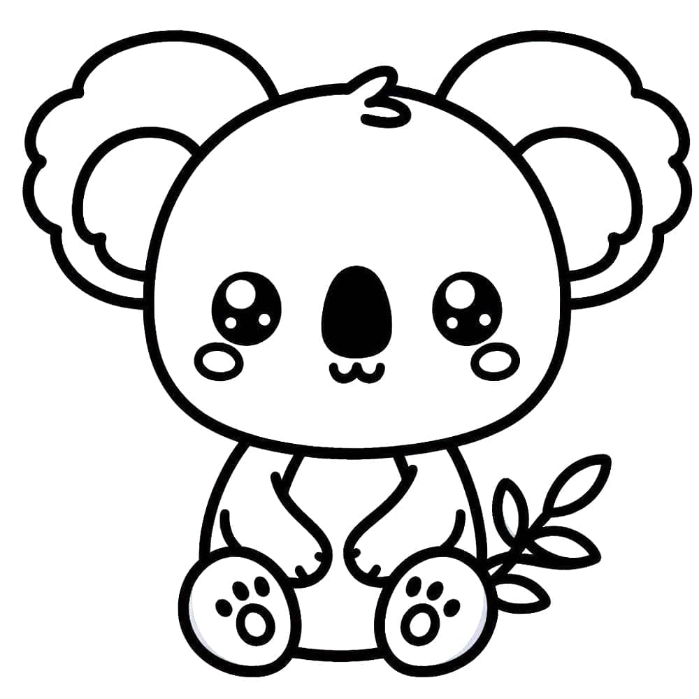 Desenho de Coala Kawaii para Colorir