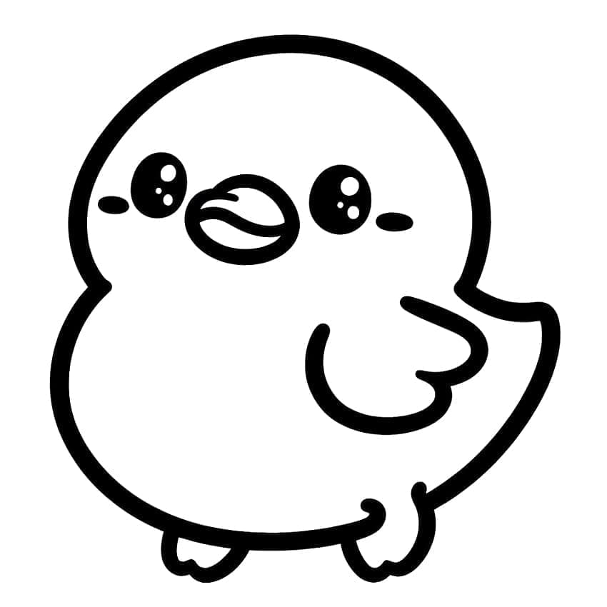 Desenho de um Pato Kawaii para Colorir