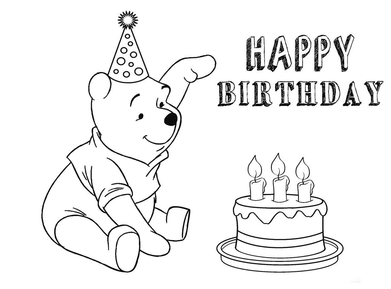 Desenho de Linda Festa de Aniversário para Colorir