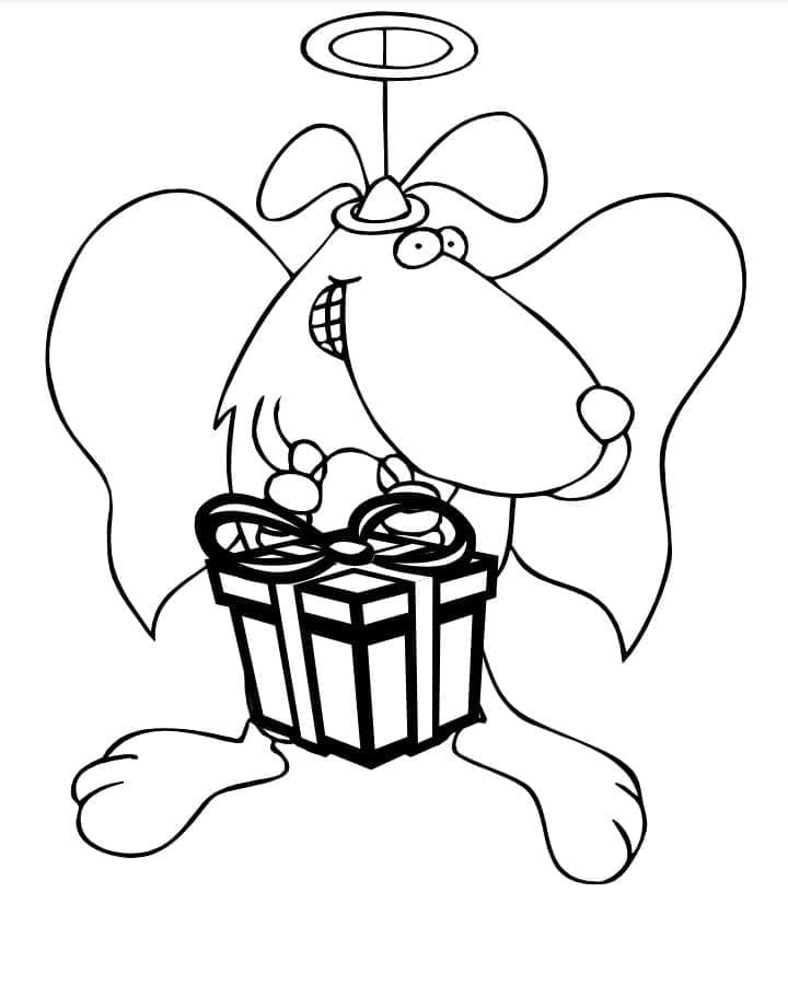 Desenho de Anjo Cachorro para Colorir