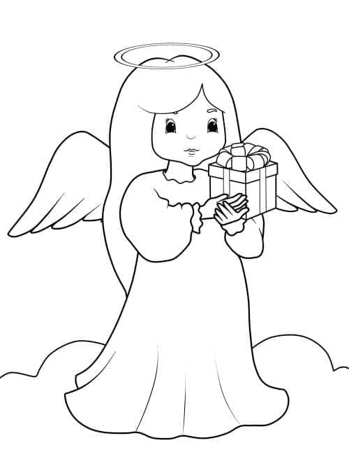 Desenho de Anjo Fofo para Colorir