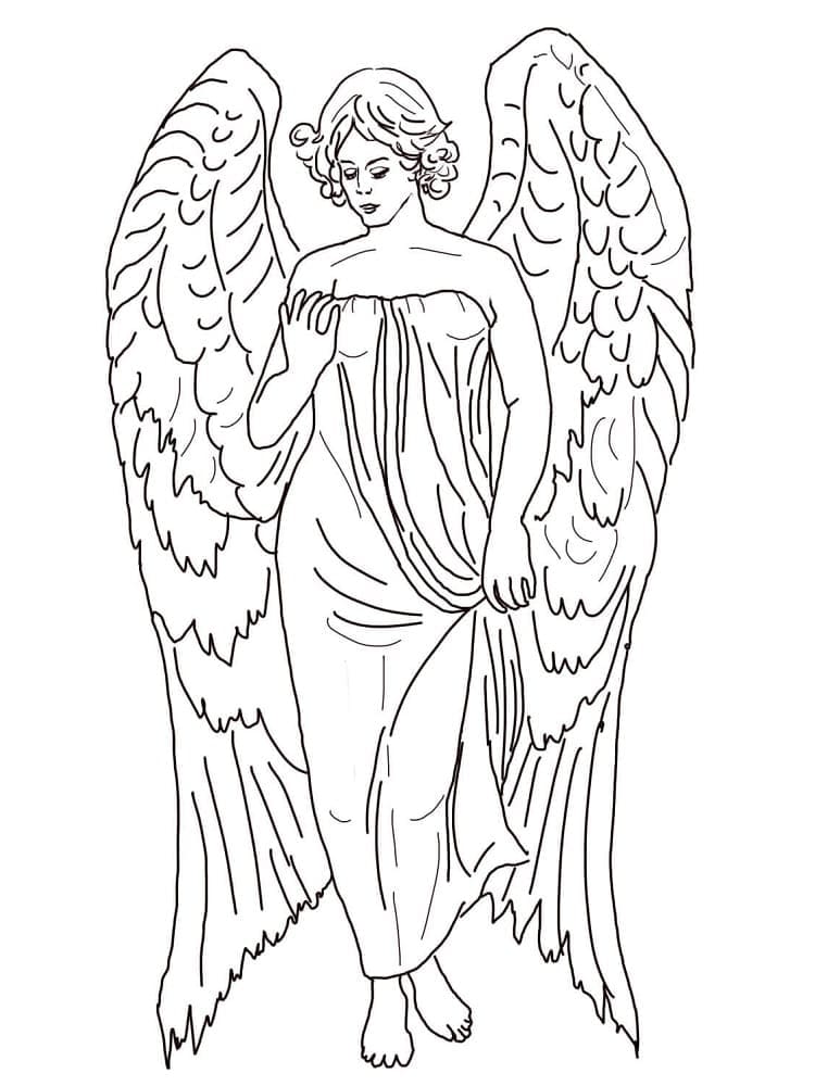 Desenho de Anjo Grátis para Crianças para Colorir