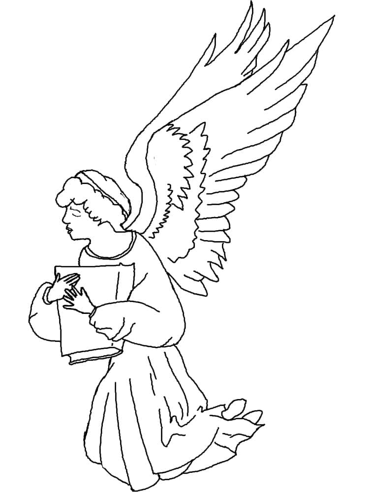 Desenho de Anjo Grátis para Colorir