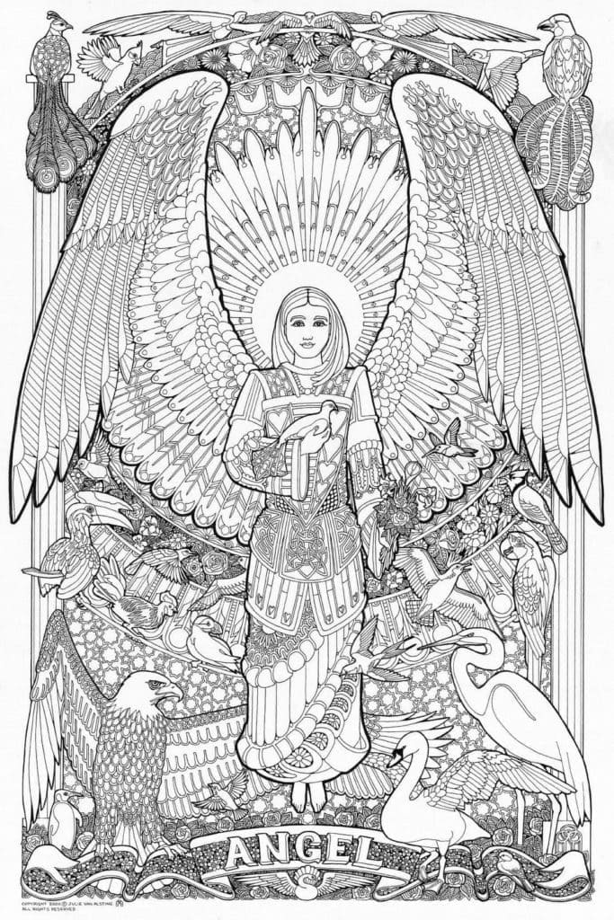 Desenho de Anjo Incrível para Colorir