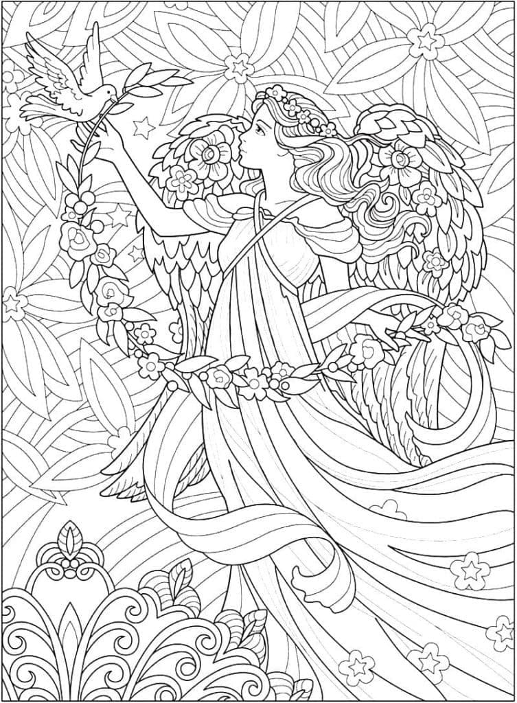 Desenho de Anjo Maravilhoso para Colorir