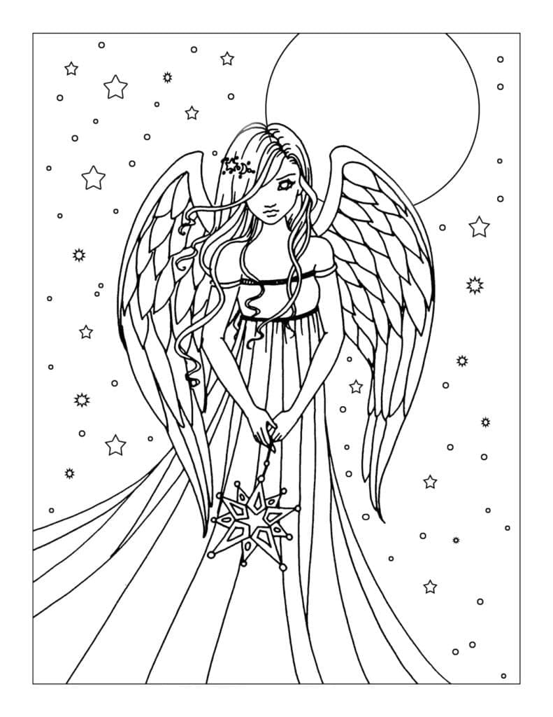 Desenho de Anjo para Crianças para Colorir