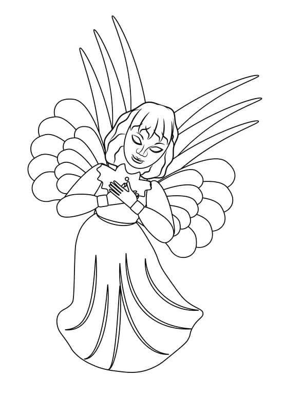 Desenho de Imagem de Anjo para Colorir