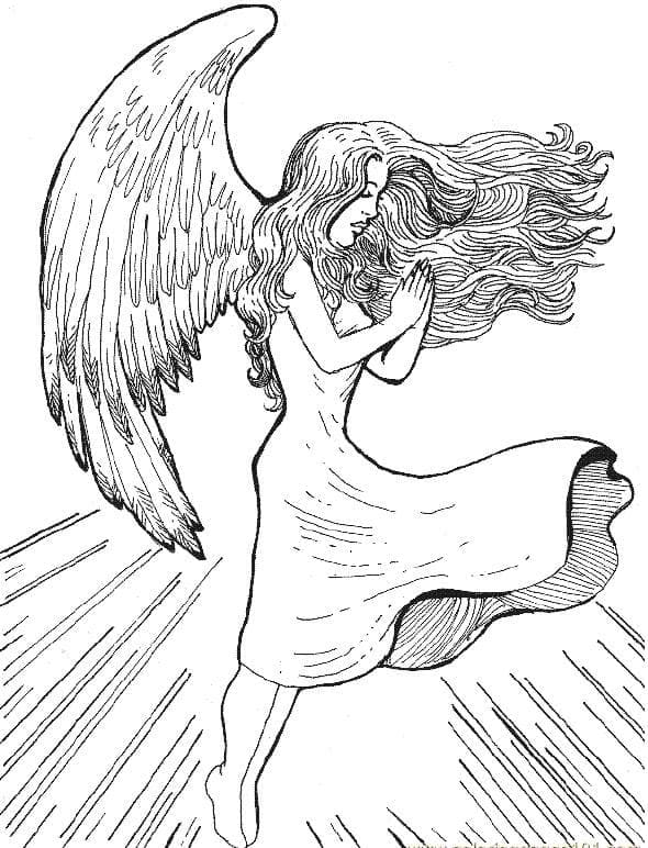 Desenho de Lindo Anjo para Colorir