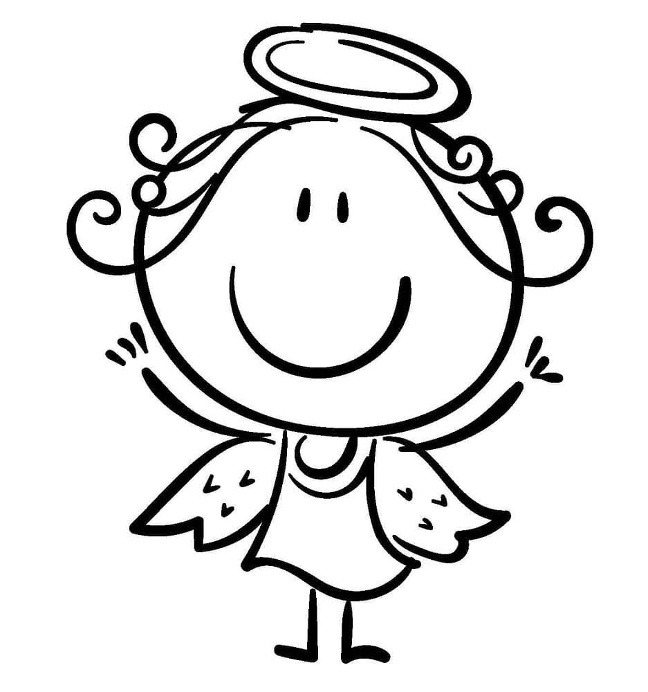 Desenho de Pequeno Anjo para Colorir