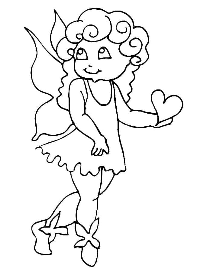 Desenho de um Anjo Adorável para Colorir
