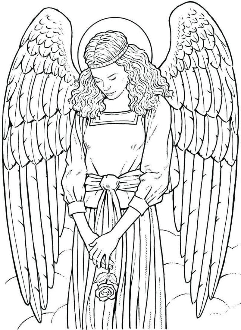 Desenho de um Anjo Maravilhoso para Colorir