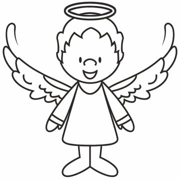 Desenho De Um Anjo Muito Simples Para Colorir