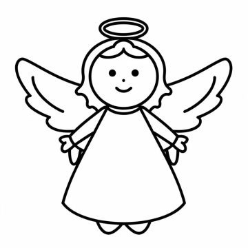 Desenho De Um Anjo Simples Para Colorir
