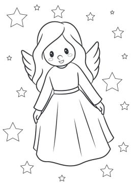 Desenho De Um Anjo Para Colorir