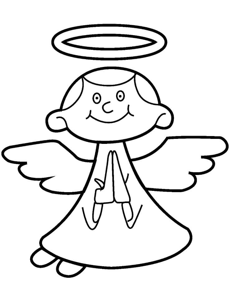 Desenho Básico de Anjo Fofo para Colorir