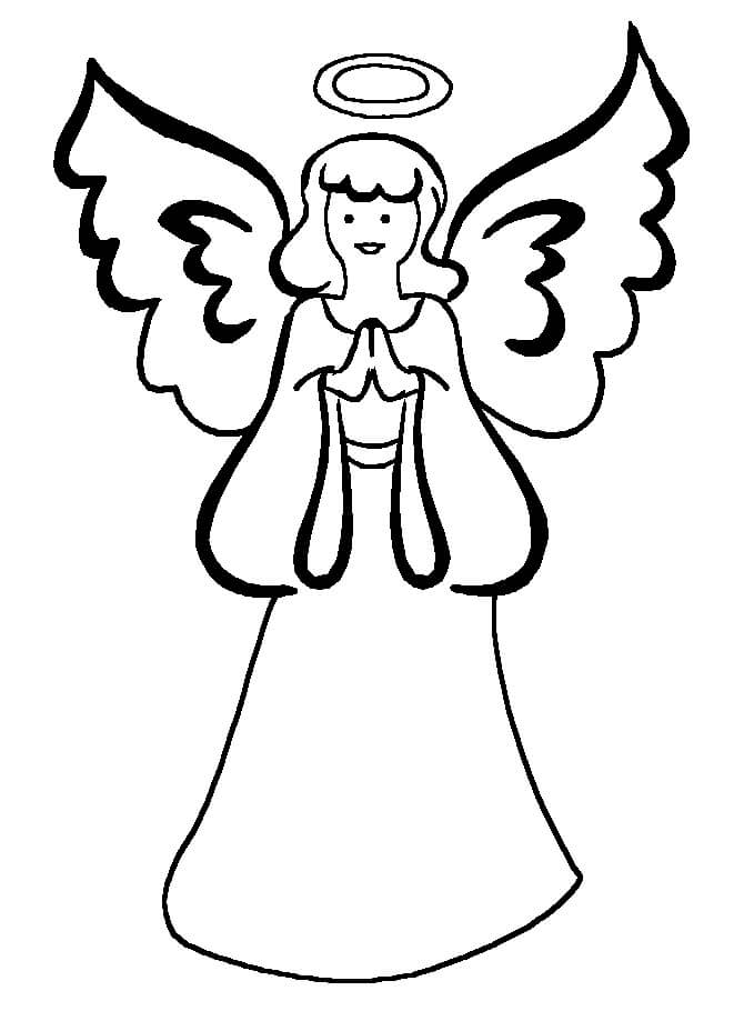 Desenho de Lindo Anjo Fácil para Colorir
