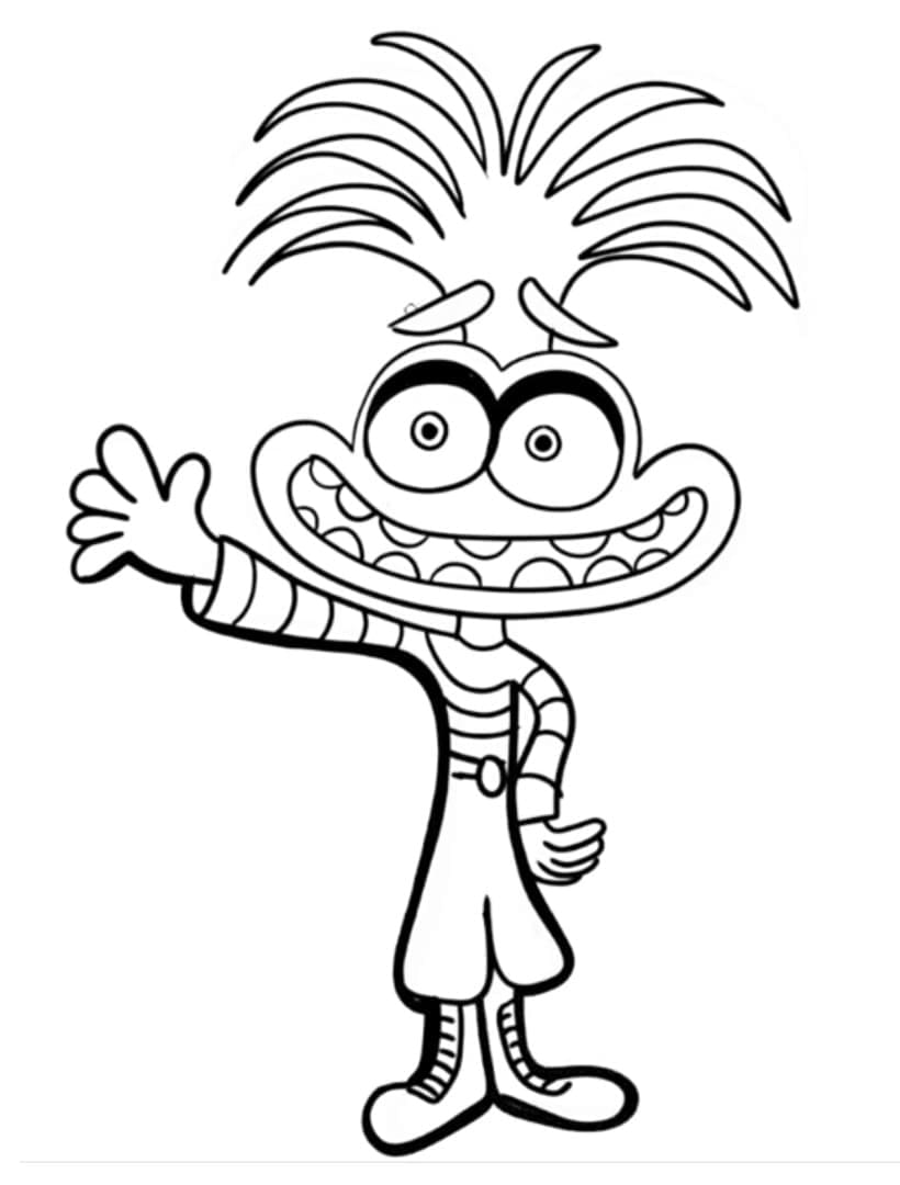 Desenho de Ansiedade Disney Pixar para Colorir